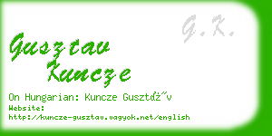 gusztav kuncze business card